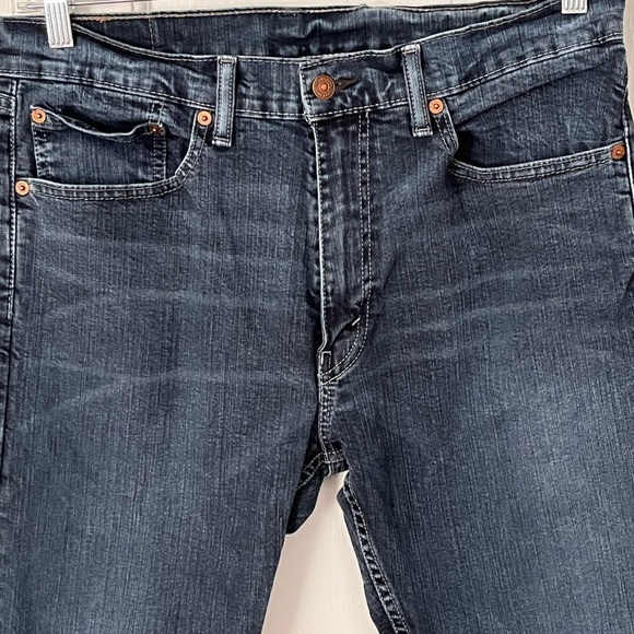 Levi's 505 Mens Size 34x32 Dark/Medium Wash Jeans Denim 5 Pocket Iconic Stretch - Picture 2 of 11